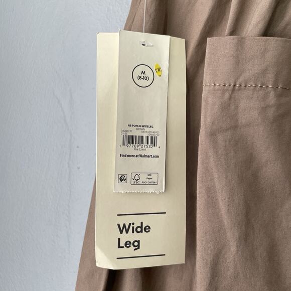 Wide Leg Utility Pants Size Medium Poplin High Rise Drawstring Lagenlook Baggy - Picture 5 of 13